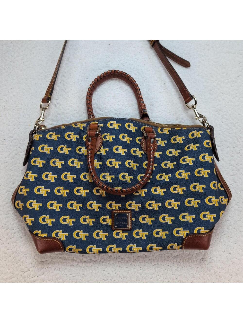 Dooney & Bourke Georgia Tech Satchel Womens Blue Yellow GT Purse Bag